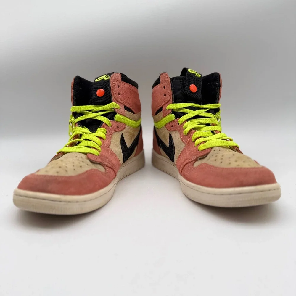 Nike Air Jordan 1 Mens 10 High Switch Peach Neon Yellow CW6576-800